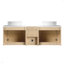Meuble-lavabo mural 60 po avec lavabo d'art en céramique et 1 tablette de rangement, porte à fermeture en douceur, emballage KD, contreplaqué