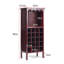 Pamila 20 Bottle Floor Wine Bottle & Glass Rack in Red
