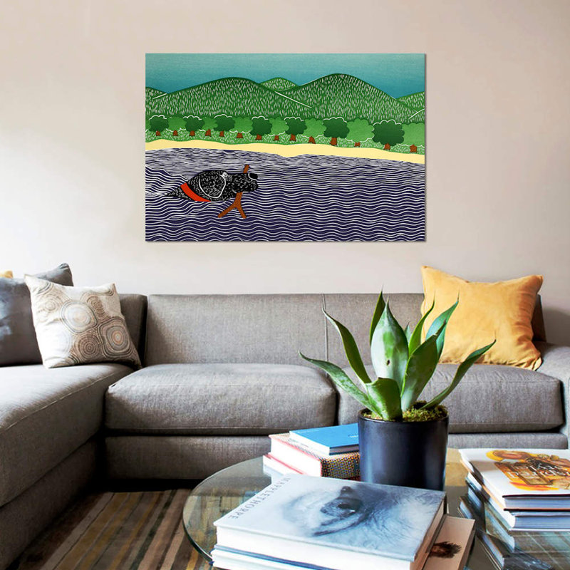 I Like Sticks by Stephen Huneck - Wrapped Canvas Painting, 66.04 cm H x 45.72 cm W x 1.91 cm D