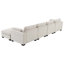 Canapé modulaire de 130 po en forme de L avec table pliante et port double, poches de rangement latérales, 2 coussins d'accoudoirs, repose-pieds à mouvement libre, mousse haute densité, chenille, 5 sièges-1994302986