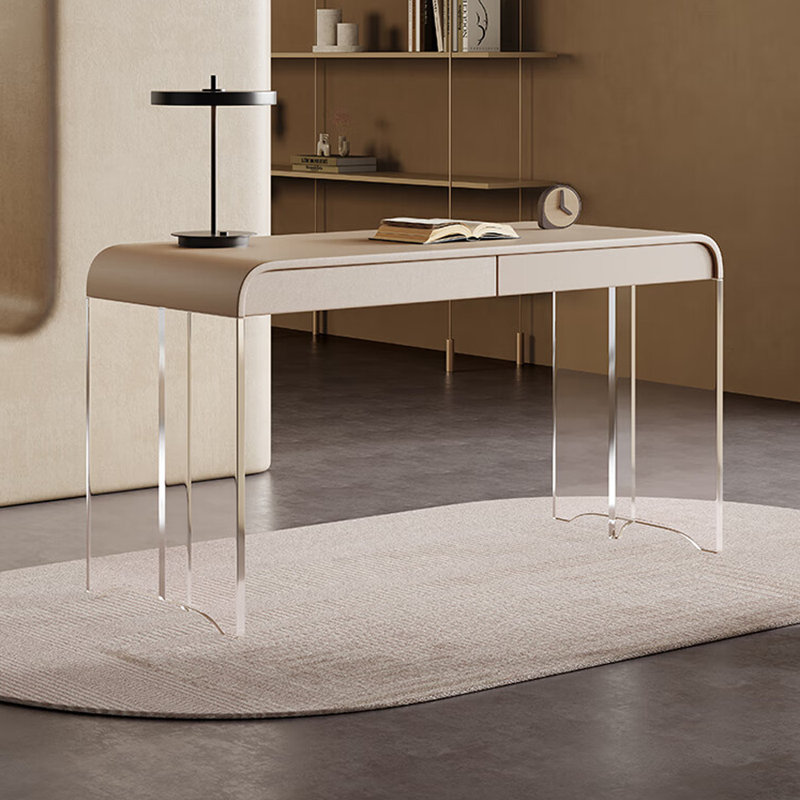 Bureau de style crème, H 29,53 po x l 62,99 po x P 19,69 po