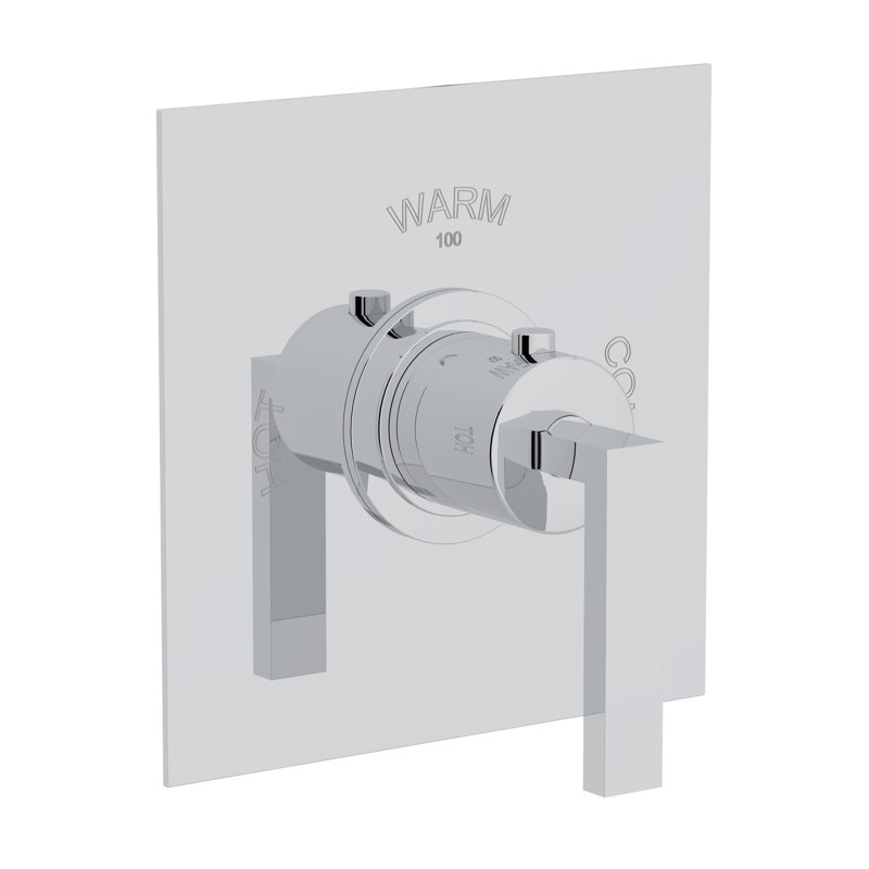 Wave 3/4" Thermostatic Trim Without Volume Control, Polished Chrome