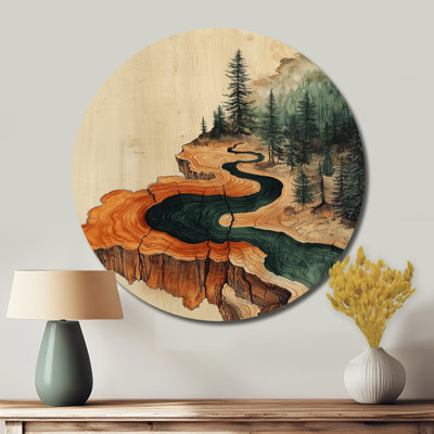 Rosalna - Décoration murale ronde en métal forêt
