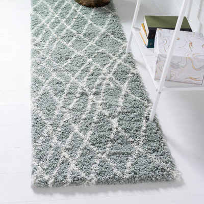  Tapis géométrique vert sauge