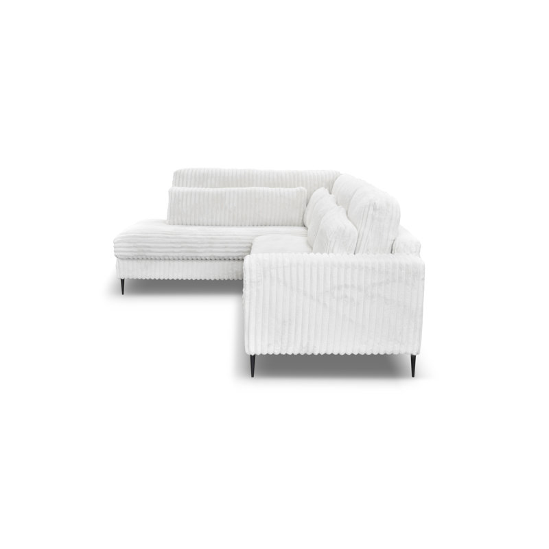 Edelare 4 Seater Corner Sofa , White, Left