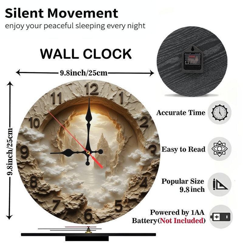 Unique Mountain Cloudscape Wall Clock