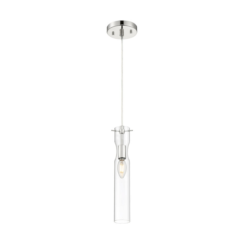 Luminaire suspendu à 1 lumière Cueto, Nickel poli