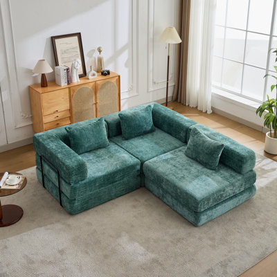 Living Room Couple Sofa,Convertible Sleeper Sofa Bed With 2 Pillows, Couch Removable And Washable Sofa , Floor Sofa Lounge Couch 