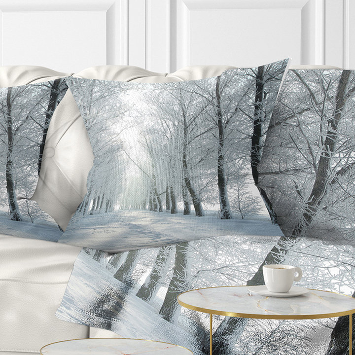 Oreiller pour le matin de la forêt winter country, 16 po x 1 po, Coussin décoratif