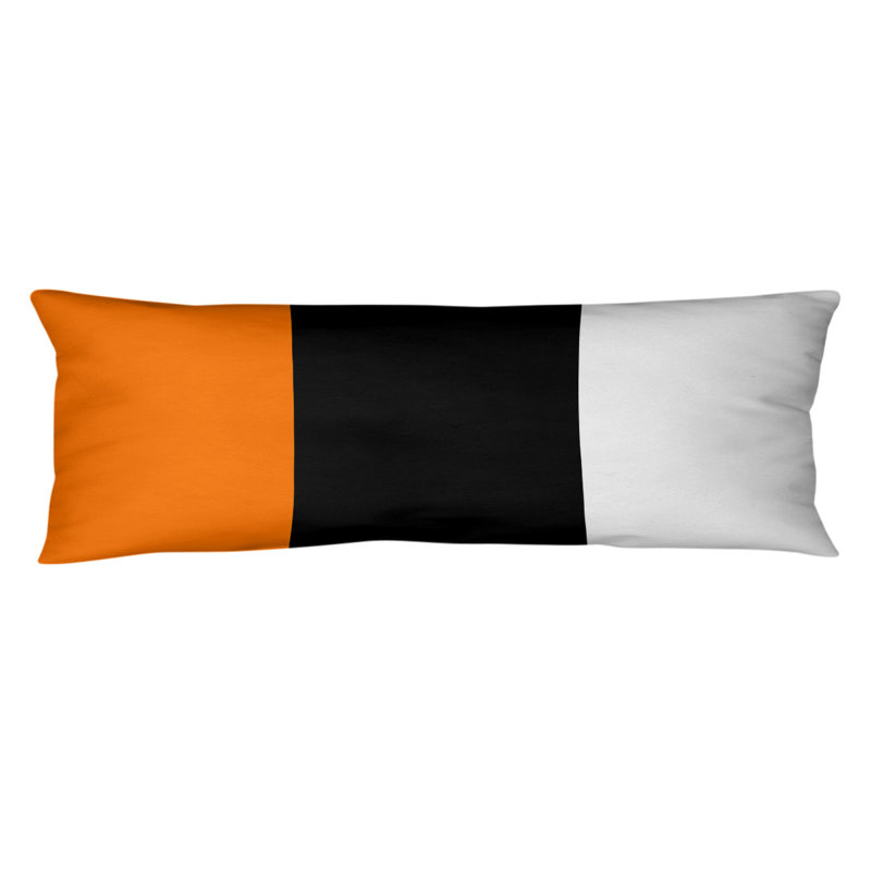 Abel Polyester Medium Pillow, Orange/Black Middle