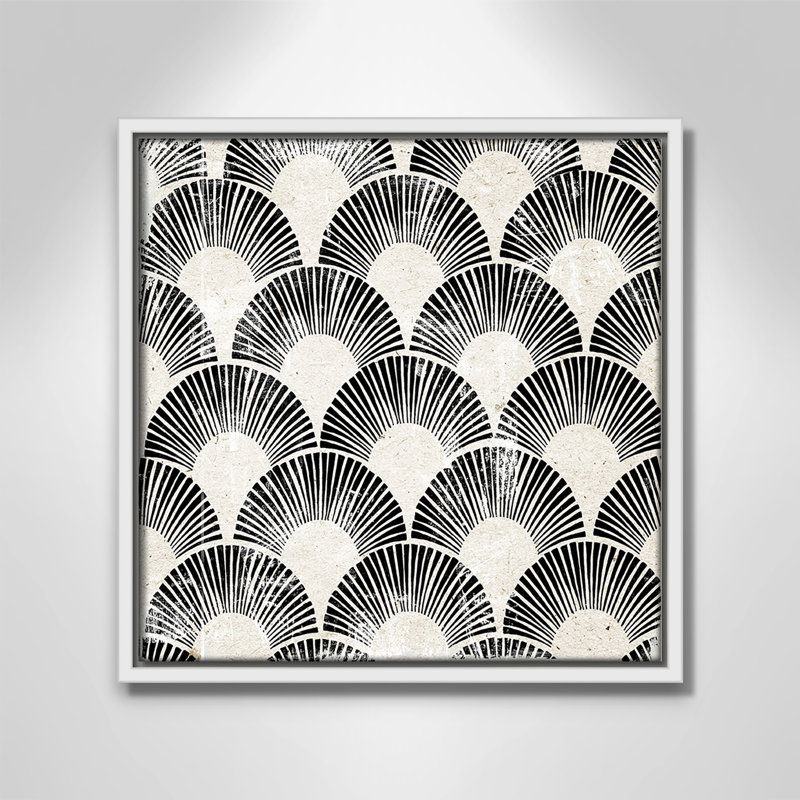 «White Art Deco III» par Aimee Wilson, 13.5'' W x 13.5'' H, Framed Canvas, White Floater