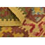 Tapis de zone en laine jaune/brun 3 pi x 4 pi 10 po one-of-kind à la main noué la Doorfield