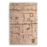 Limitless Hand Knotted Wool Abstract Area Rug in Ivory/Brown
