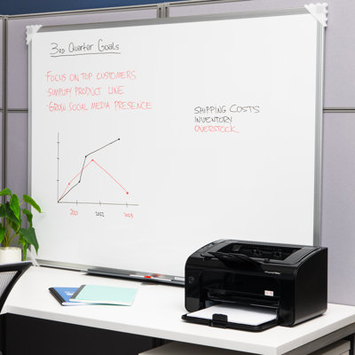 Mind Reader Dry Erase Magnetic White Board, Wall Mount, Eraser Marker Shelf, Planner, Office, 47.75"L x 36"W x .5"D