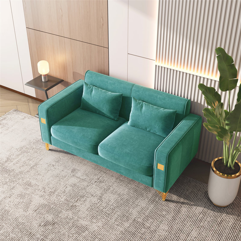 Barcaldine Velvet Loveseat, Blue Velvet