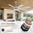  72" 8-blade Large Ceiling Fans Modern Farmhouse Indoor With Lights And Remote-195933942