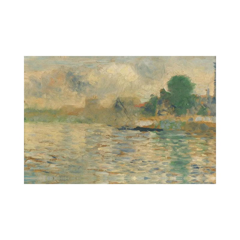 Berge De La Seine 1884 by Georges Seurat - Wrapped Canvas Print