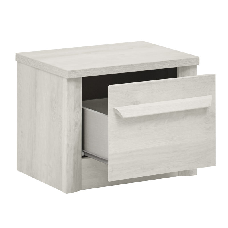 Yother 55cm W Particle Board / Chipboard Bedside Table, White