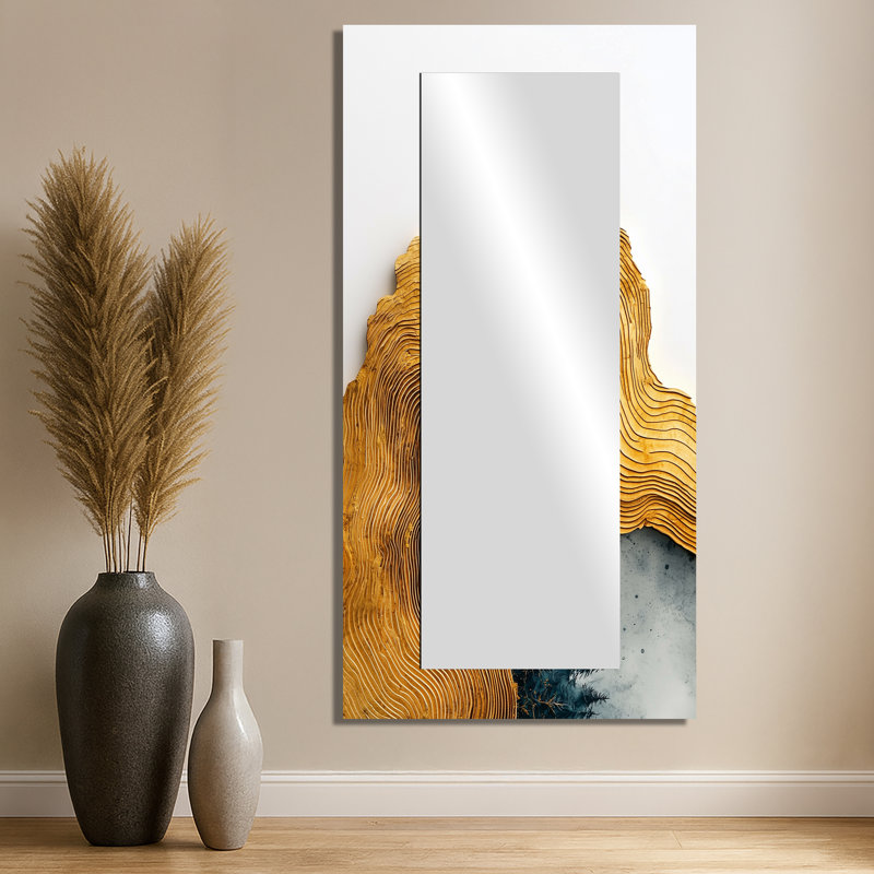 Miroir d'appoint Amber Gold Of The Sun River Of Crystal II - Forest, 28 po x 55 po