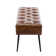 Lora Mid-Century Modern Tufted Leather Bench, 44" Wide with Metal Legs