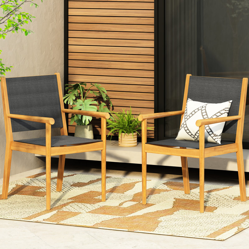 Paire de chaises de salle à manger Kd - structure en bois, couleur de conception moderne, profondeur de 21,95 po, poids de 17,59 lb, largeur de chaises de jardin de 24,7 po, hauteur de 34,7 po, sans coussins,
