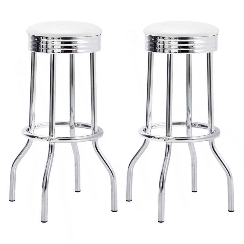 Tabouret de bar pivotant en métal blanc Midge (ensemble de 2)
