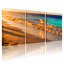 Plage, coucher de soleil doré, plage, vagues, vue sur l'océan, ensemble de 3 impressions sur toile-1713866077