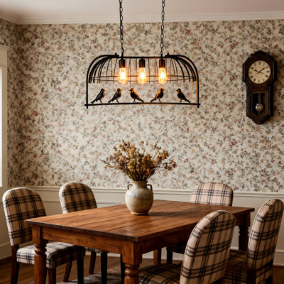 3 - Light Birds Cage Dimmable Chandelier