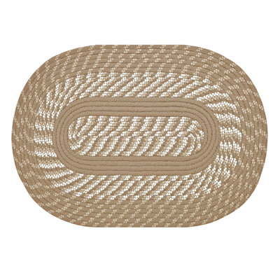 Tapis tressé à motif géométrique brun clair Roselyn