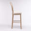 Tabourets de bar en bois avec siège rembourré French Country, beige, ensemble de 2