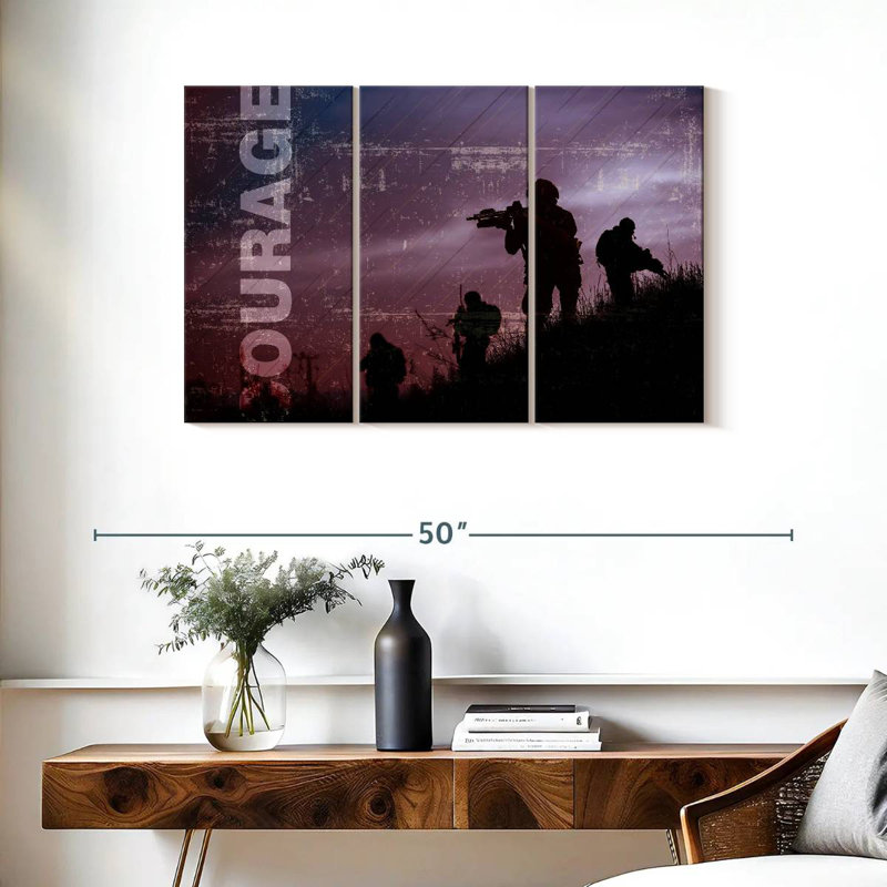 Military Courage, 24" H x 38" W