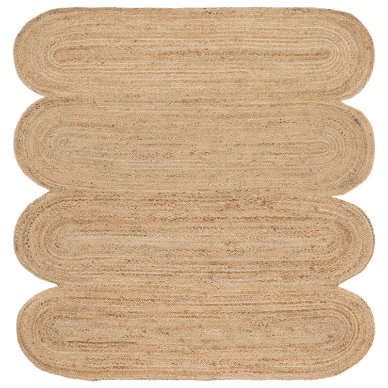 Natural Fiber Hand Woven Jute Pile Rug, Square 6'