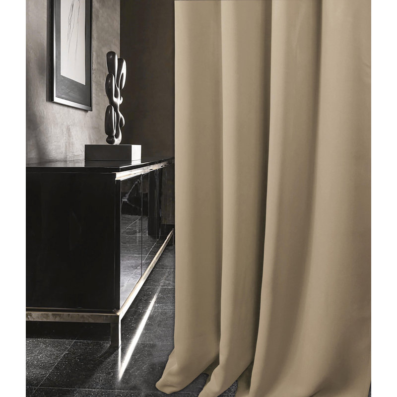 Chacra Room Darkening Curtain Pair, Latte, Width 165 x Drop 137cm