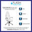 Fauteuil de direction pivotant en vinyle blanc à haut dossier Braman avec garniture et accoudoirs