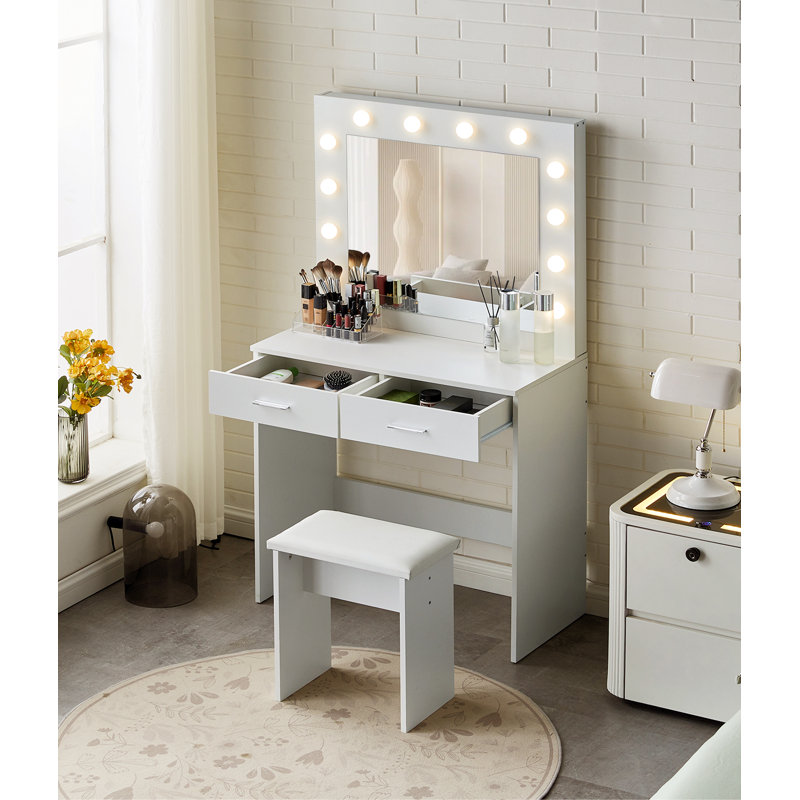 Lubelihle Dressing Table with Mirror, White