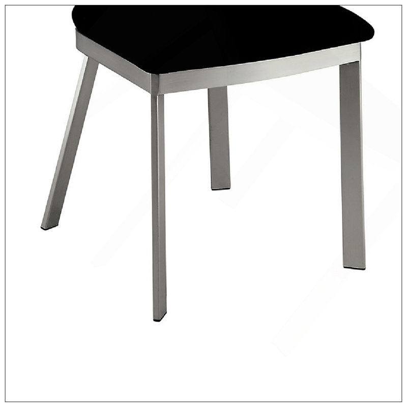 Set Of 2 Microfiber And Metal Side Chairs With Comfortable Foam Cushions, Sleek Design For Modern Interiors