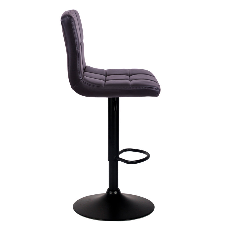 Swivel Upholstered Adjustable Height Counter Stool with Metal Frame, Black