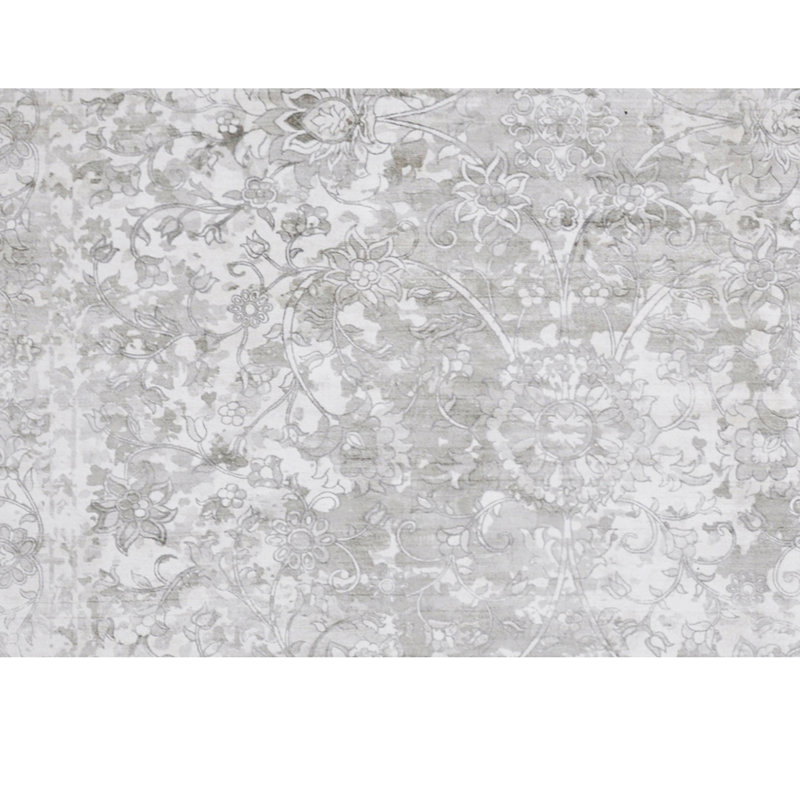 Oriental Area Rug in Ivory/Silver, Rectangle 10' x 14'