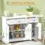 Buffet blanc - Cuisine moderne, 2 tiroirs, tablettes réglables, armoire à café-1126370691