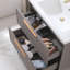 Ensemble de meuble-lavabo simple 2 tiroirs avec plateau en céramique Tres Khaki