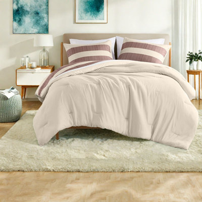 Durable 3-piece Terracotta Bedding Set, Polyester Comfort With Modern Style