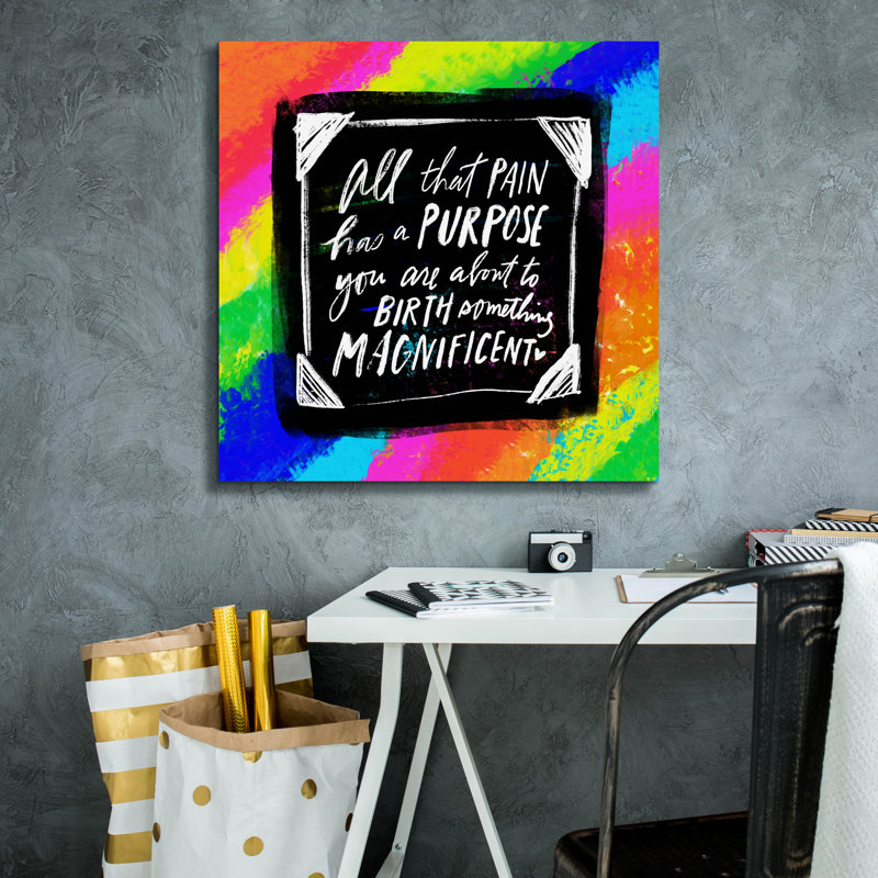 «Epur Graffiti» «Pain Purpose» par Elizabeth Caldwell, art mural sur toile, H 26 po x l 26 po