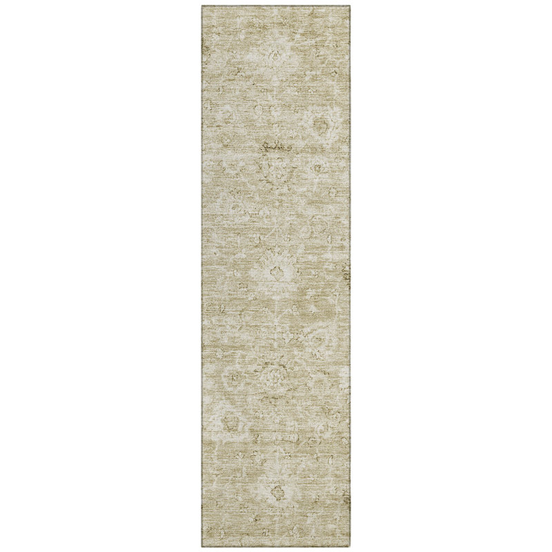 Chroma Brown Washable Indoor-Outdoor Rug - , 2'3" x 7'6"