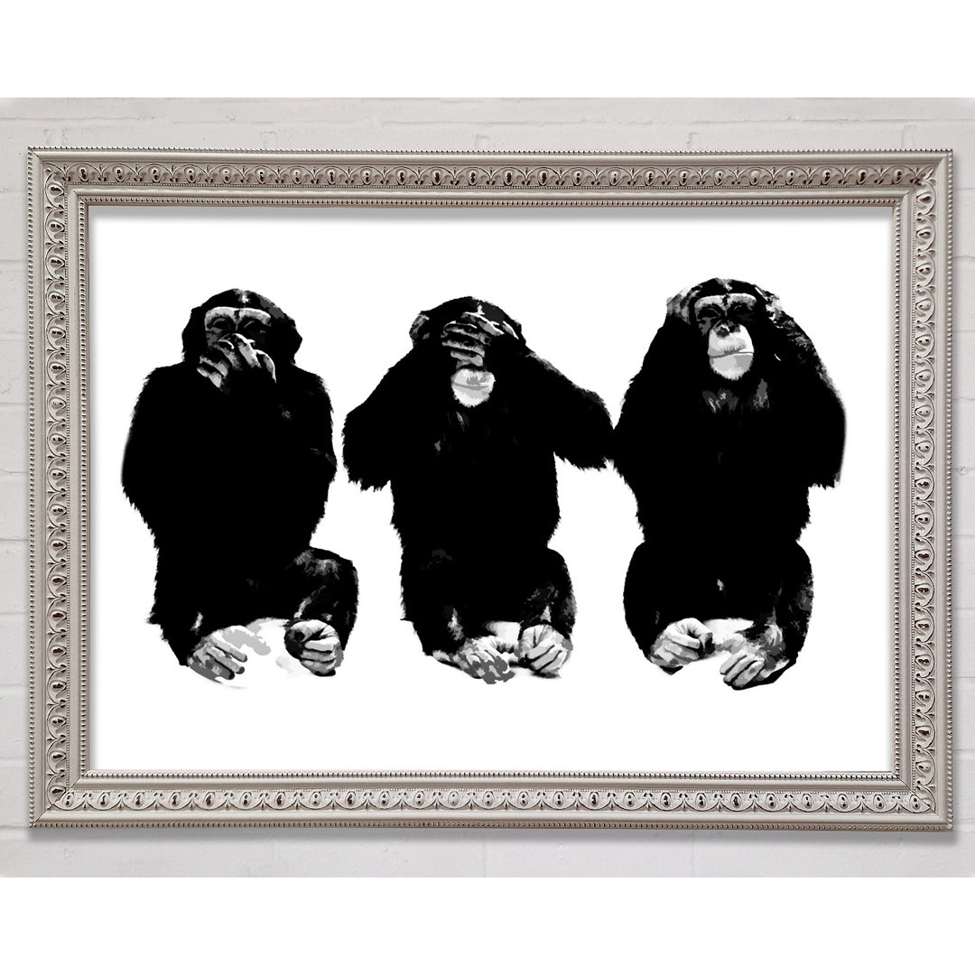 Speak No Evil See No Evil Hear No Evil - Einzelne Bilderrahmen Kunstdrucke