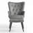 Tufted Wingback Chair and Ottoman-390166506
