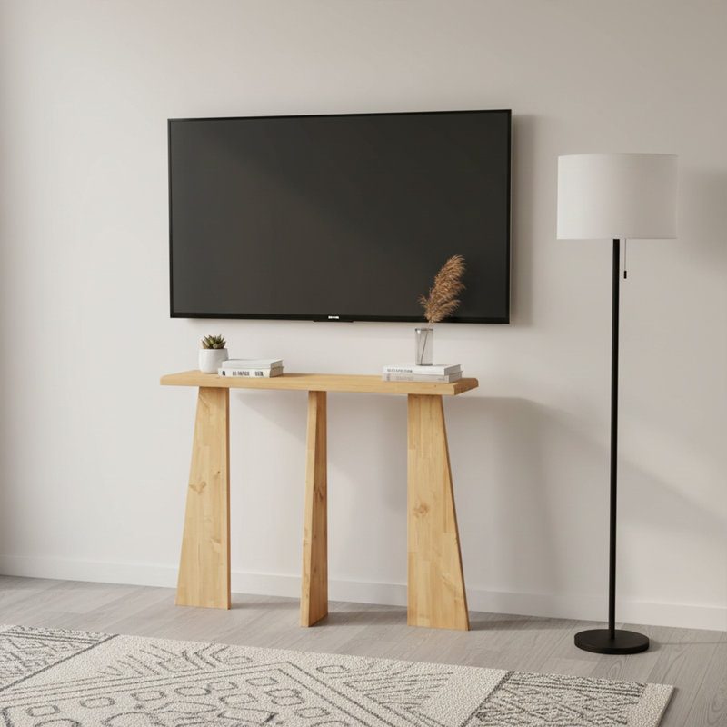 39.4" Solid Wood Console, Chêne