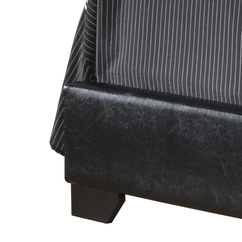 Upholstered Low Profile Standard Bed, King, Black 2