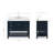 Magnolia 43" Single Bathroom Vanity in Midnight Blue, with 1.5 Pure White Quartz Top, Rectangle Sink-1243715902-1228860238
