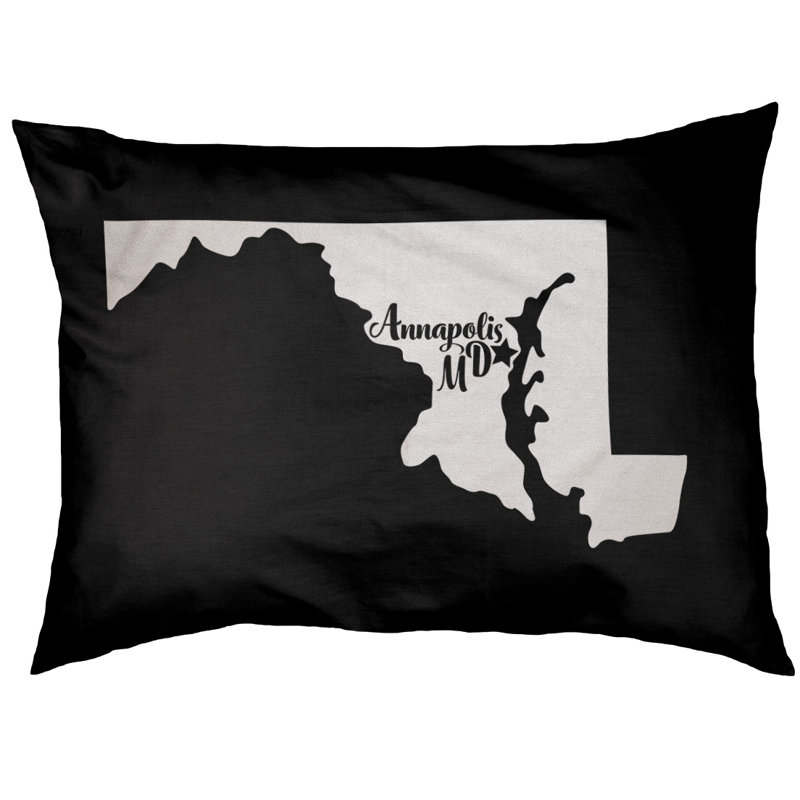 Coussin pour chien d’extérieur maryland annapolis, Petit (l 28 po x P 18 po x H 6 po), Noir