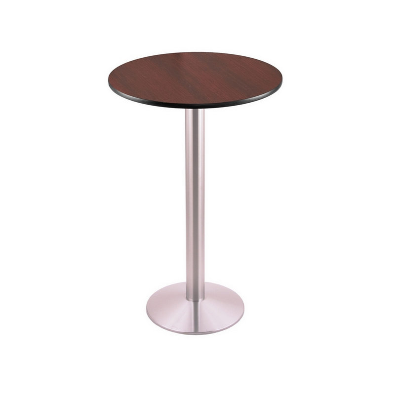 Table piédestal, Inoxydable, L 24 po x L 24 po, Hauteur de comptoir (hauteur de 36 po)